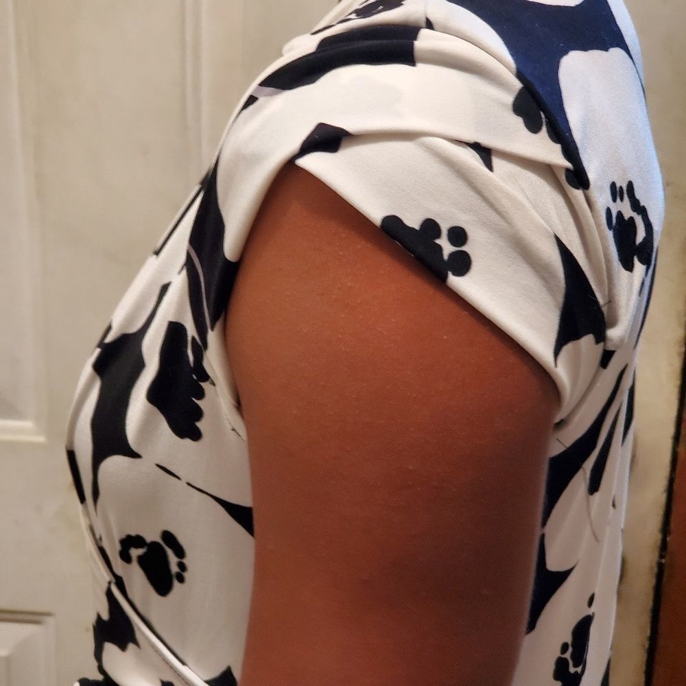 New York & Company black & white faux wrap dress - Picture 8 of 8